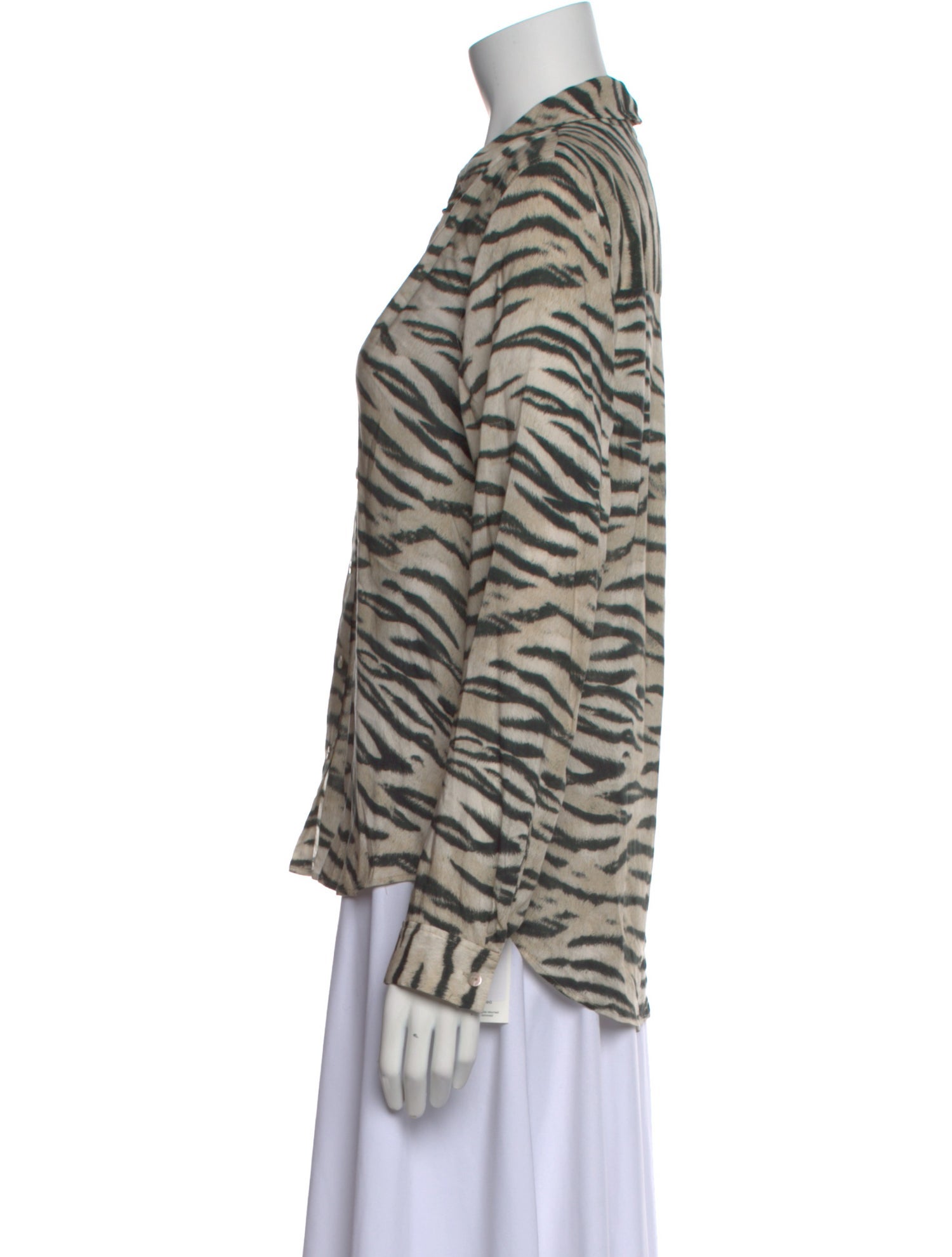 L'Agence Animal Print V-Neck Top