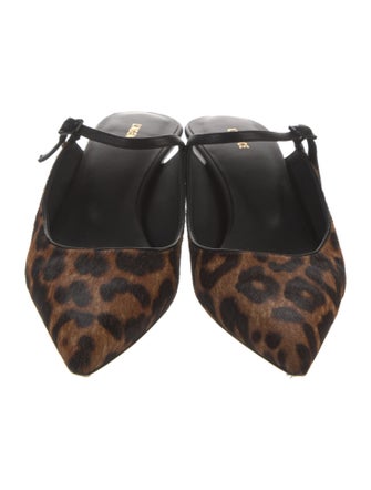 L'Agence Ponyhair Animal Print Mules