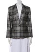 L'Agence Wool Plaid Print Blazer