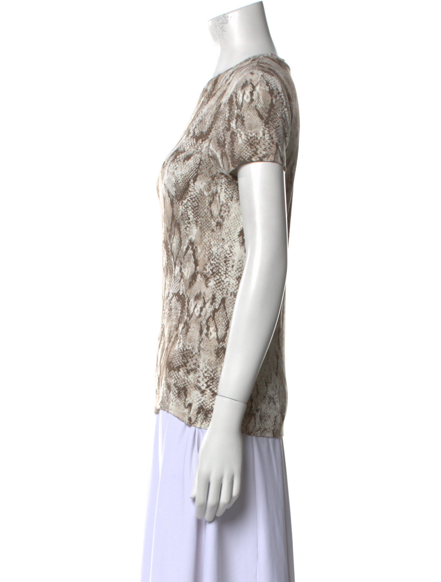 L'Agence Animal Print Crew Neck T-Shirt