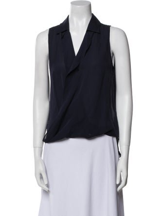 L'Agence Silk V-Neck Crop Top