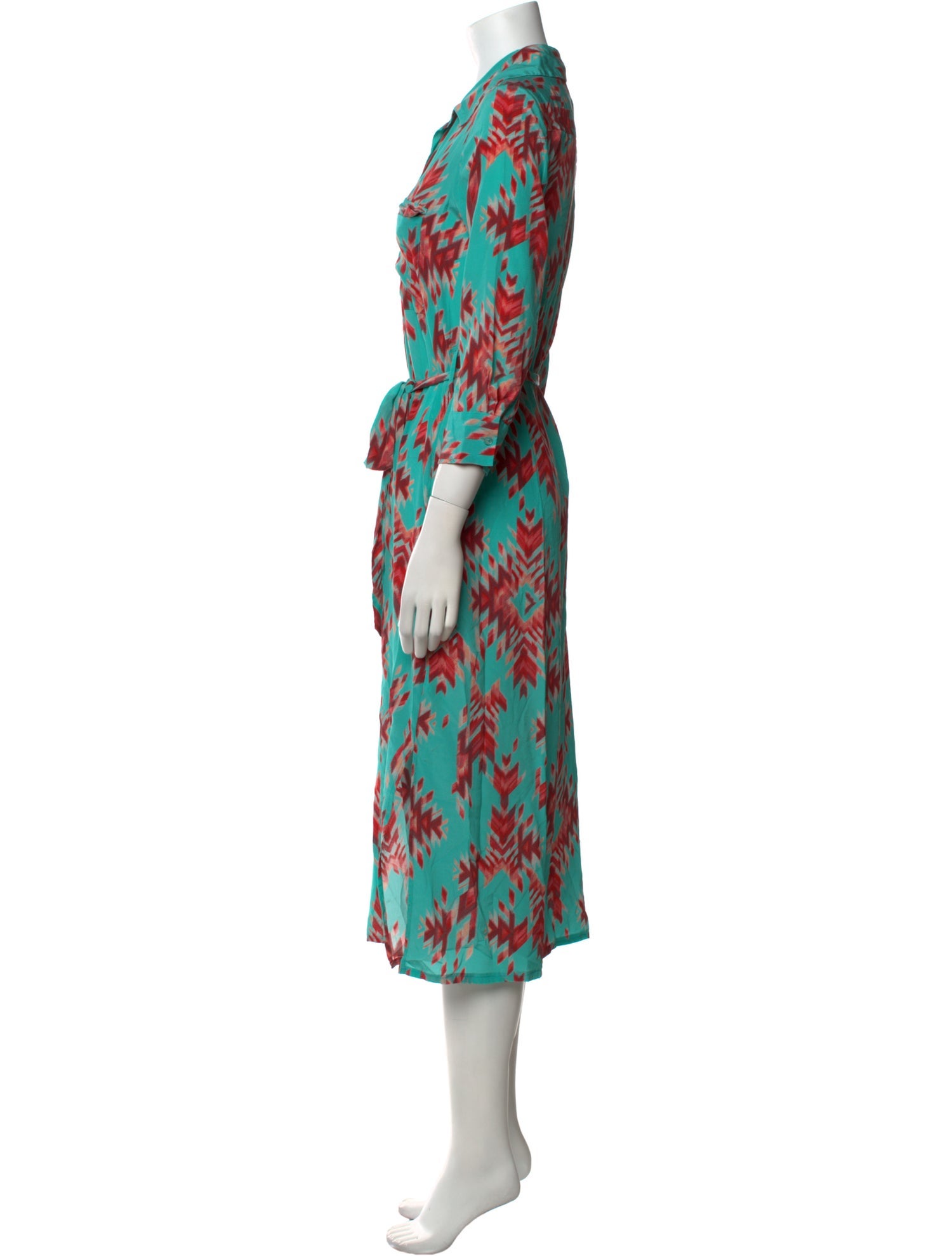 L'Agence Silk Midi Length Dress