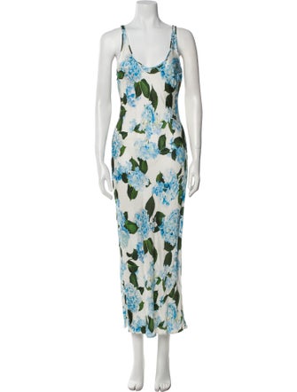 L'Agence Floral Print Midi Length Dress