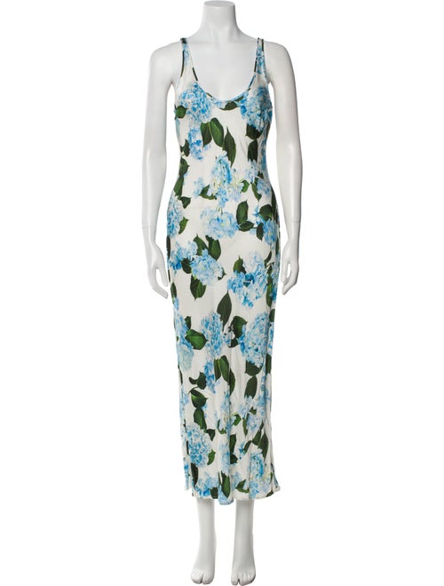 L'Agence Floral Print Midi Length Dress