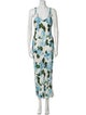 L'Agence Floral Print Midi Length Dress