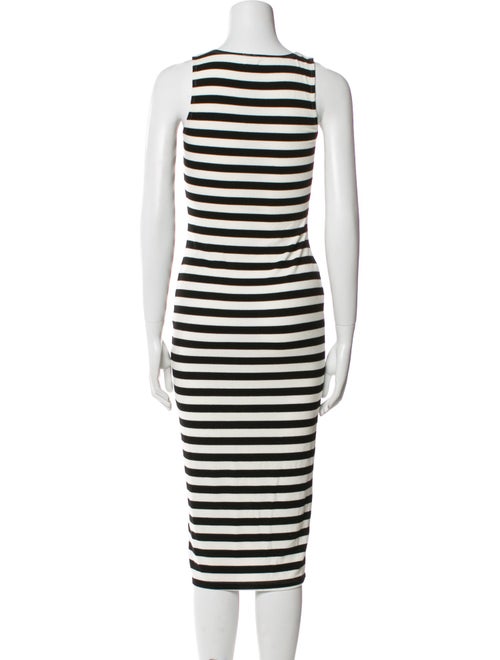 L'Agence Striped Midi Length Dress