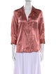 L'Agence Silk Three-Quarter Sleeve Button-Up Top