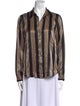L'Agence Silk Striped Button-Up Top