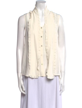 L'Agence Silk V-Neck Blouse