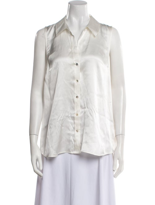 L'Agence Silk Sleeveless Button-Up Top