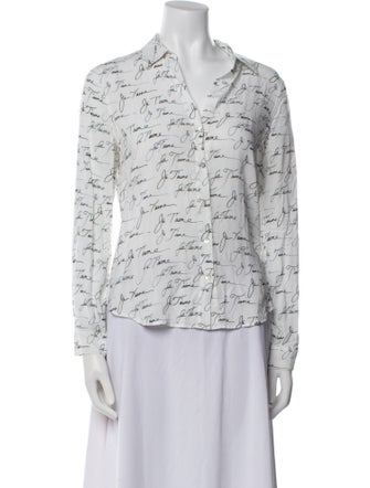 L'Agence Floral Print Long Sleeve Button-Up Top
