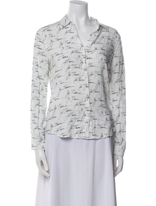 L'Agence Floral Print Long Sleeve Button-Up Top