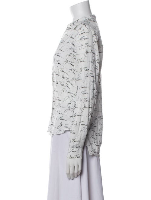 L'Agence Floral Print Long Sleeve Button-Up Top