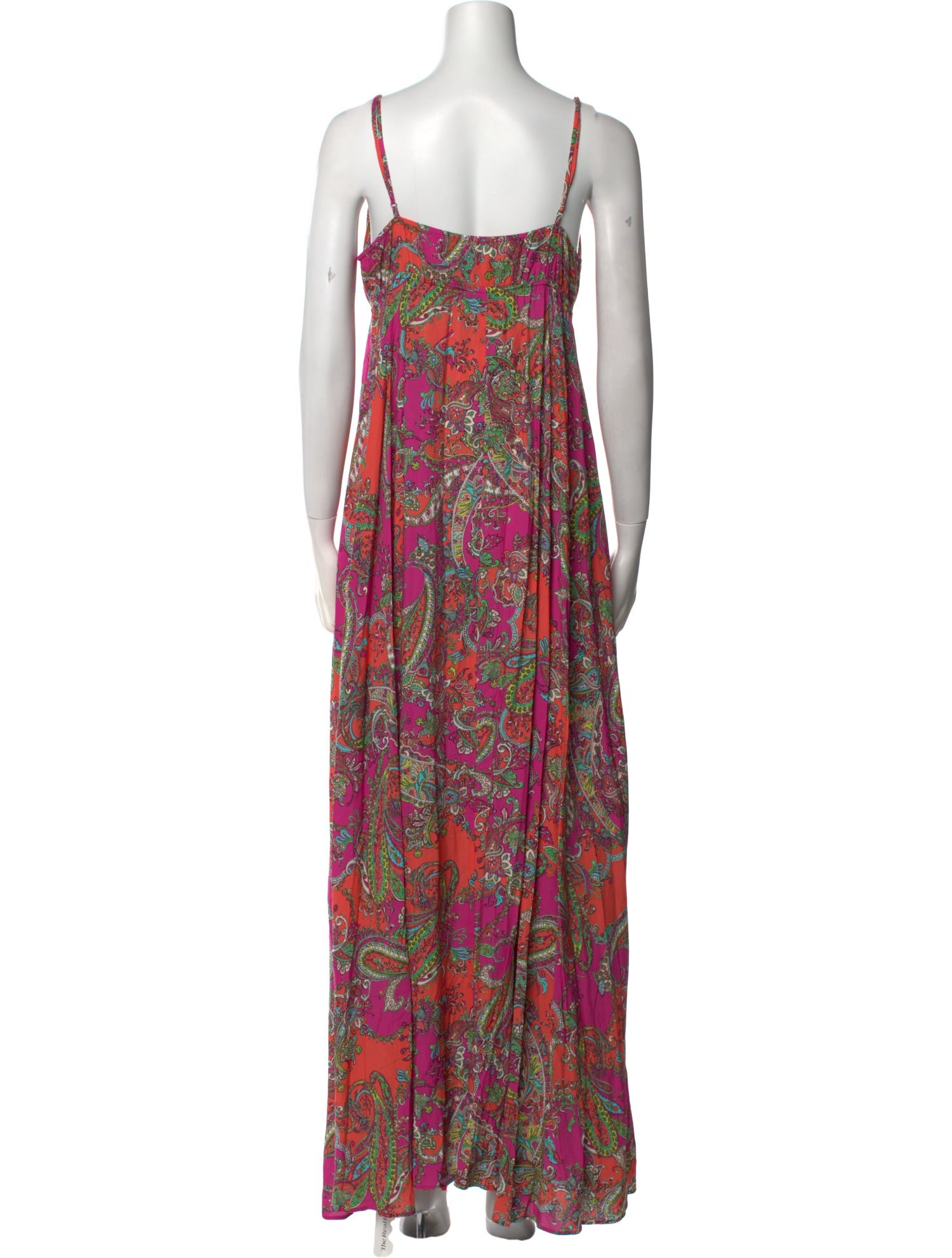 L'Agence Paisley Print Long Dress