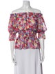 L'Agence Floral Print Off-The-Shoulder Blouse