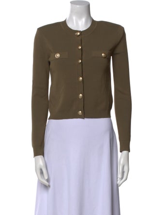 L'Agence Crew Neck Long Sleeve Crop Top