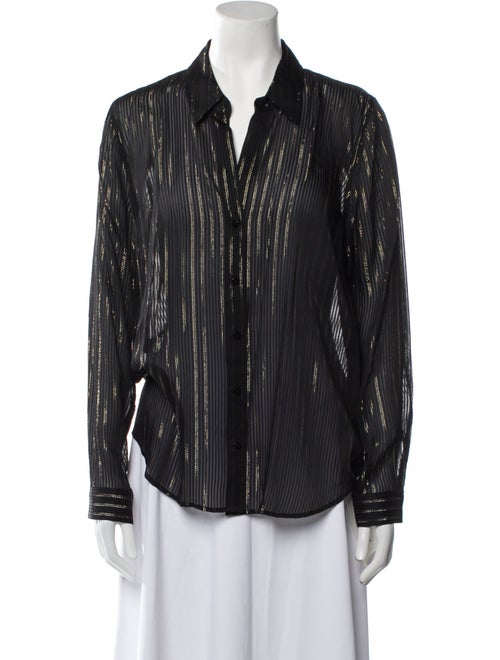 L'Agence Striped Long Sleeve Button-Up Top