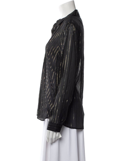 L'Agence Striped Long Sleeve Button-Up Top