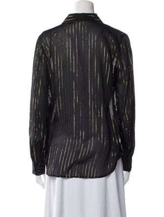 L'Agence Striped Long Sleeve Button-Up Top