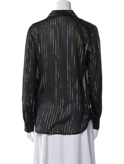 L'Agence Striped Long Sleeve Button-Up Top