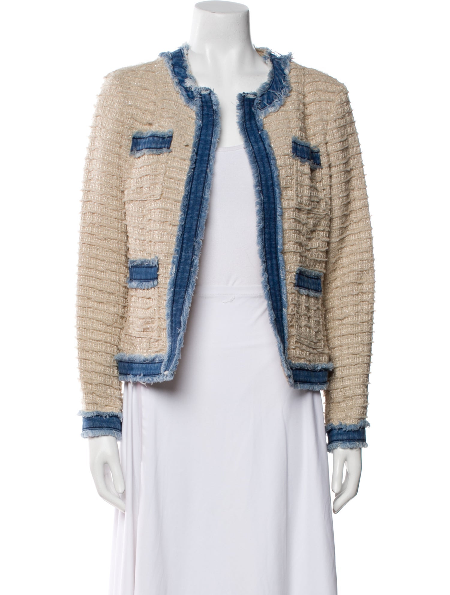 L'Agence Tweed Pattern Evening Jacket