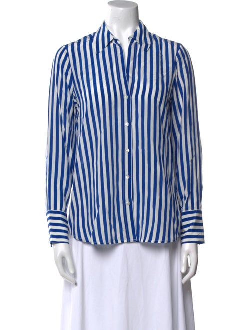 L'Agence Silk Striped Button-Up Top