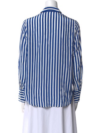 L'Agence Silk Striped Button-Up Top