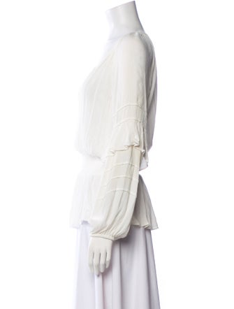 L'Agence V-Neck Long Sleeve Blouse