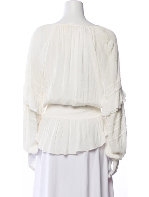 L'Agence V-Neck Long Sleeve Blouse