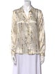 L'Agence Silk Printed Button-Up Top