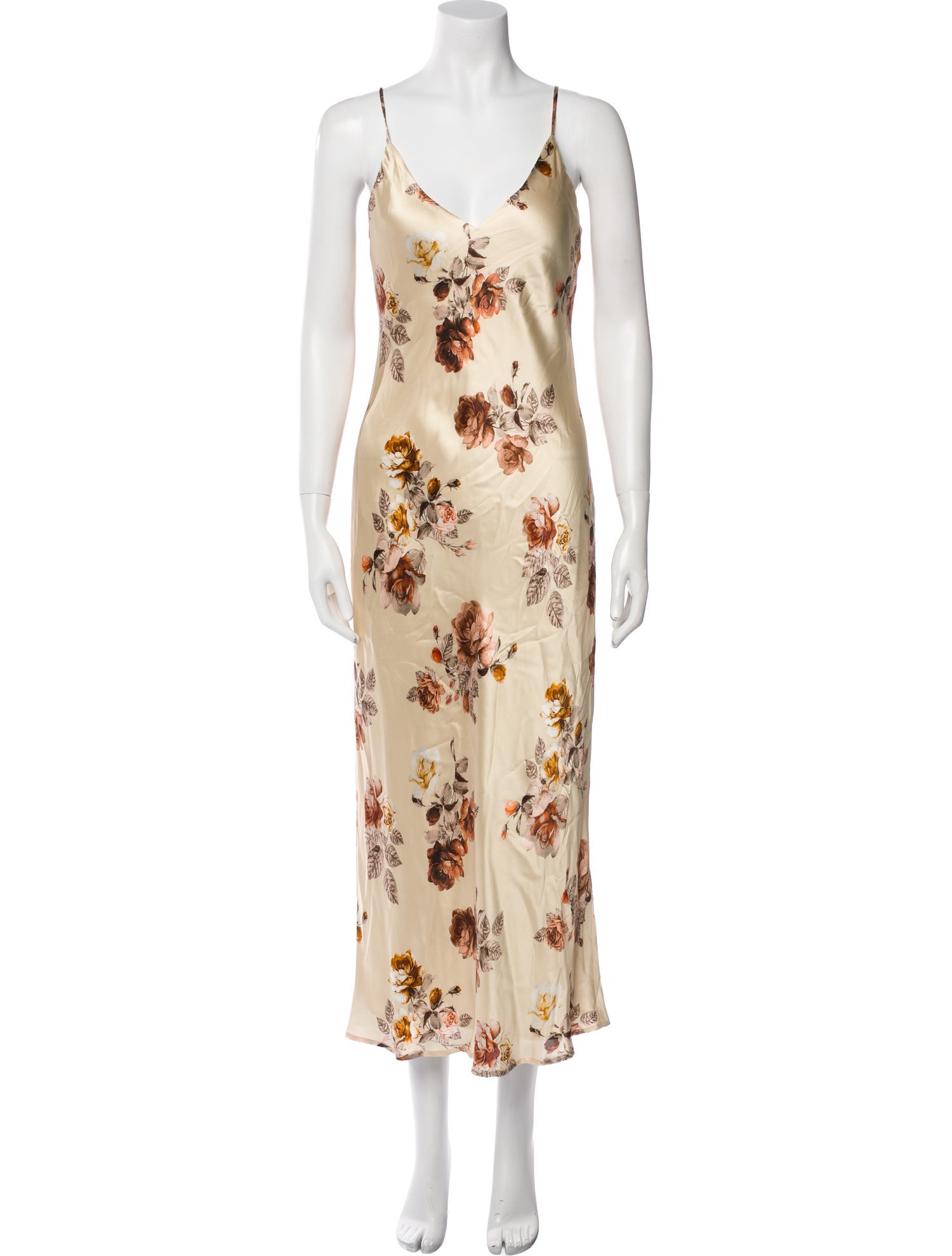 L'Agence Silk Midi Length Dress