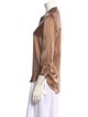 L'Agence Silk Three-Quarter Sleeve Button-Up Top