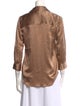 L'Agence Silk Three-Quarter Sleeve Button-Up Top