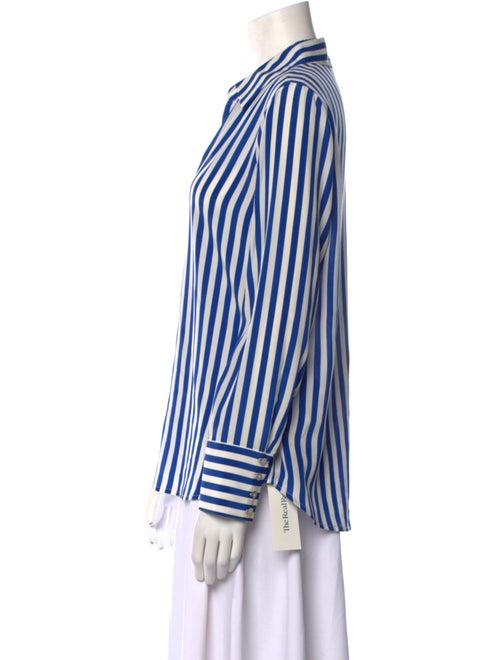 L'Agence Silk Striped Button-Up Top