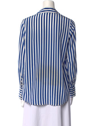 L'Agence Silk Striped Button-Up Top
