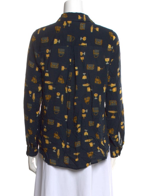 L'Agence Printed Long Sleeve Button-Up Top