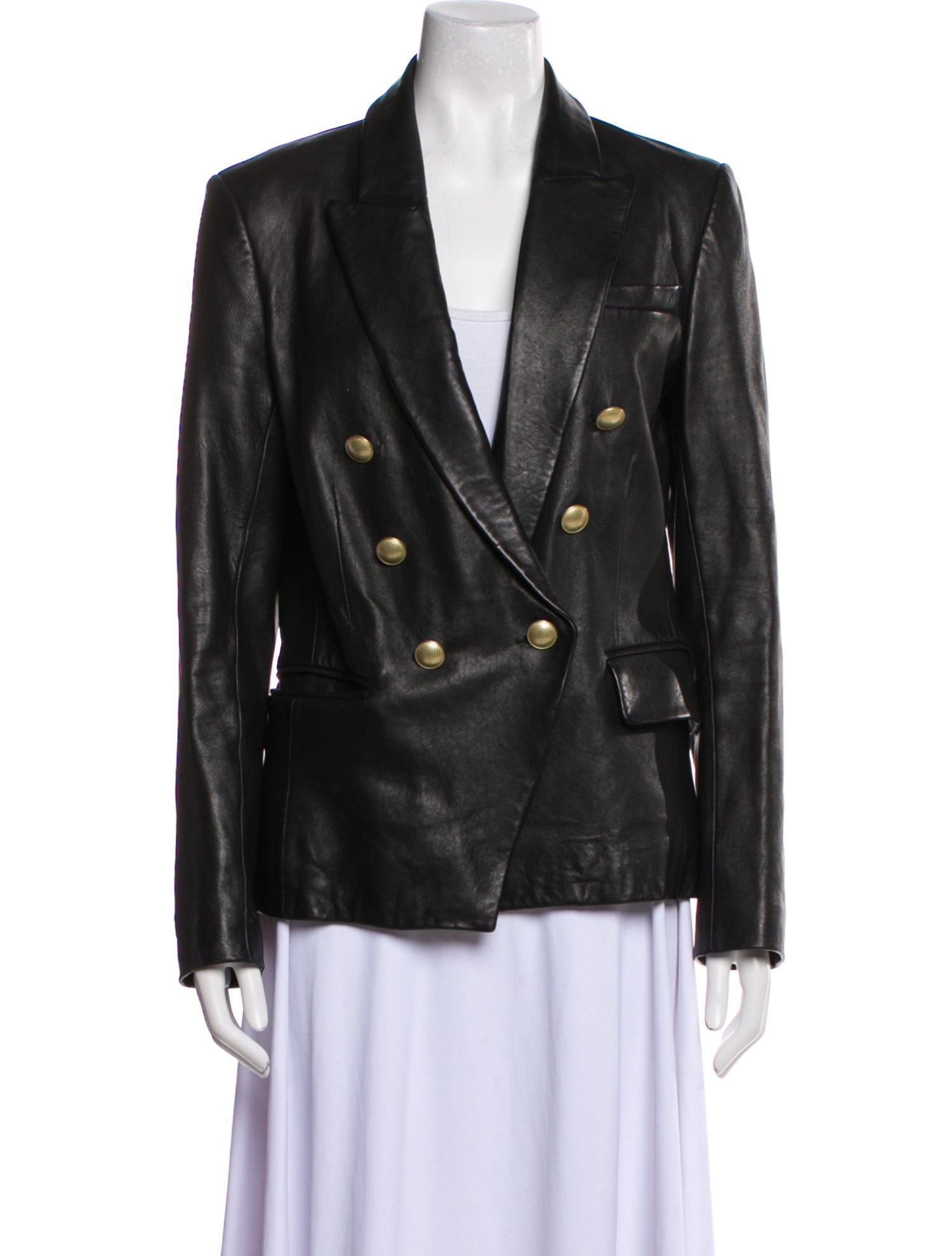 L'Agence Leather Blazer