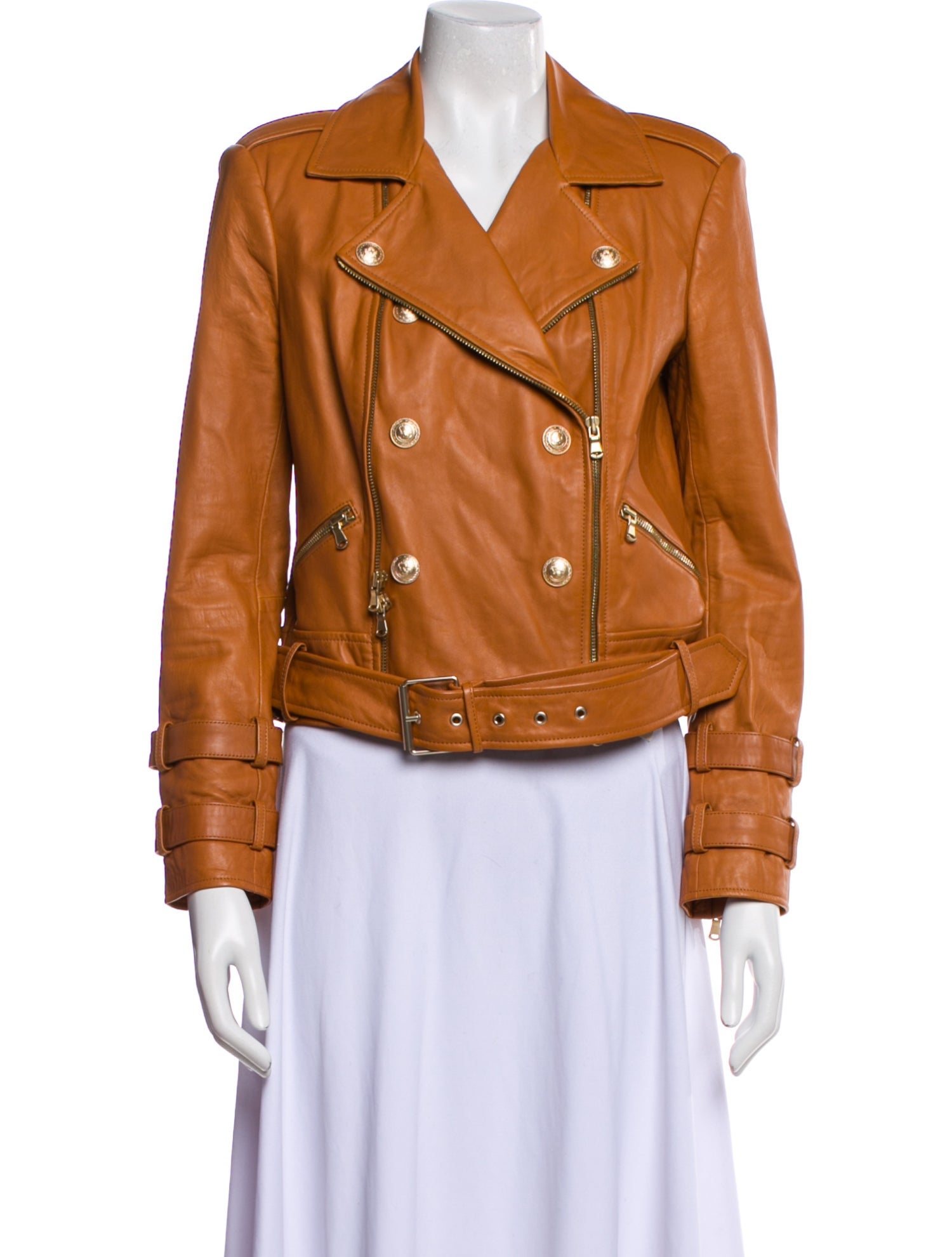 L'Agence Lamb Leather Biker Jacket
