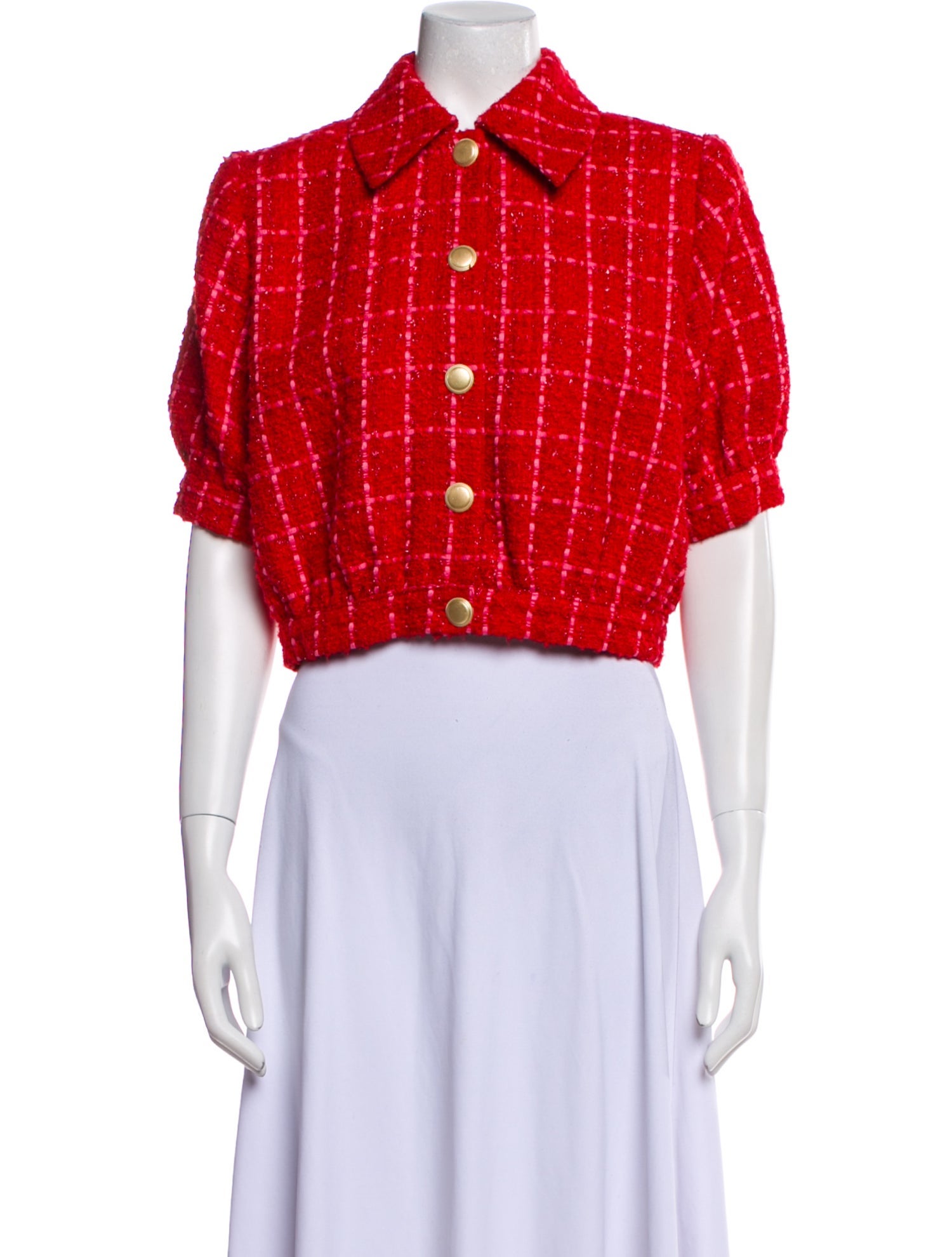 L'Agence Plaid Print Bolero