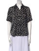 L'Agence Silk Polka Dot Print Button-Up Top