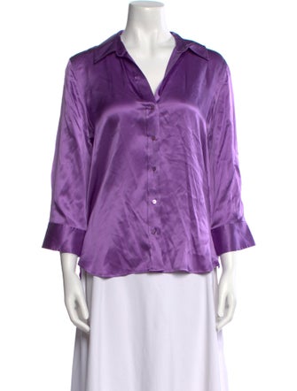 L'Agence Silk V-Neck Blouse