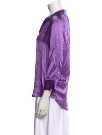 L'Agence Silk V-Neck Blouse