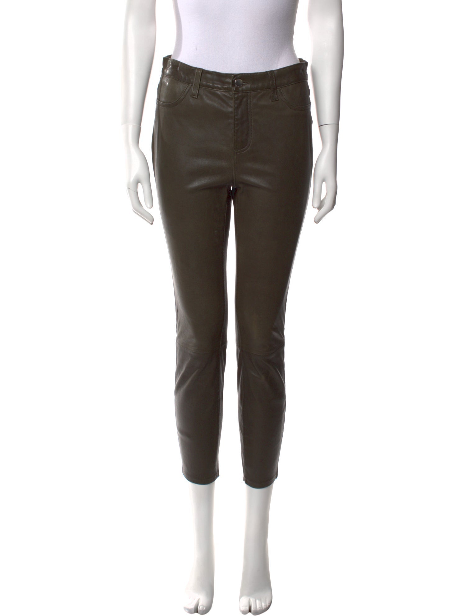 L'Agence Lamb Leather Skinny Leg Pants