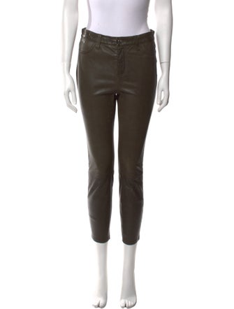 L'Agence Lamb Leather Skinny Leg Pants