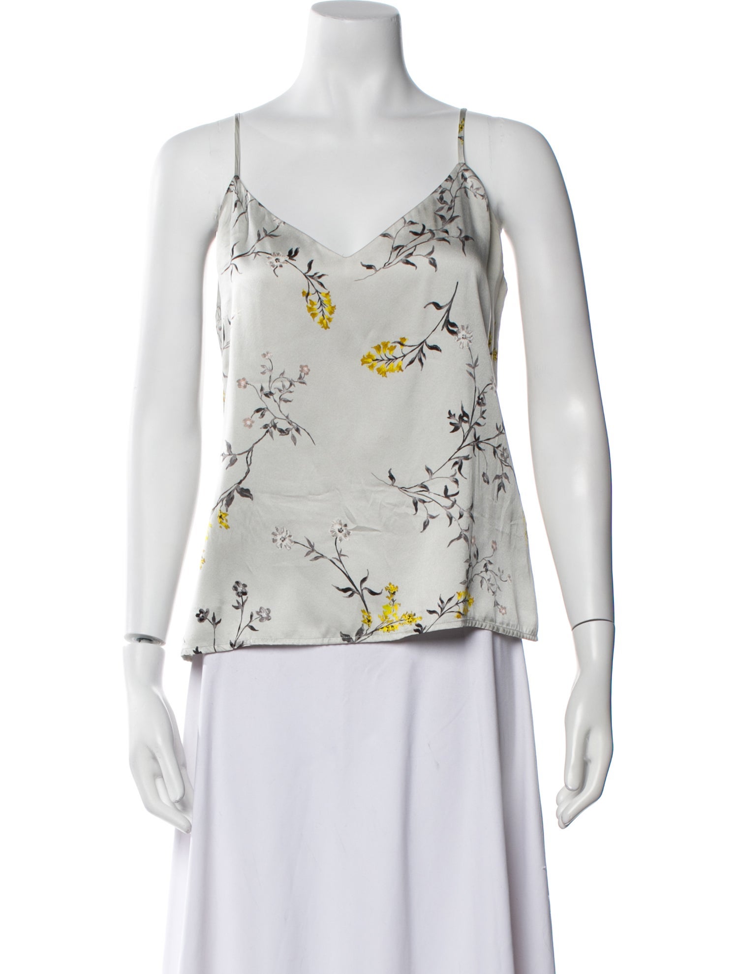L'Agence Silk Floral Print Top