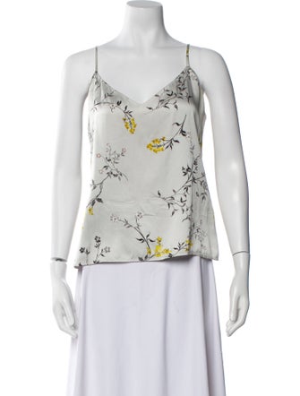 L'Agence Silk Floral Print Top