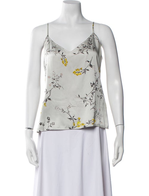 L'Agence Silk Floral Print Top