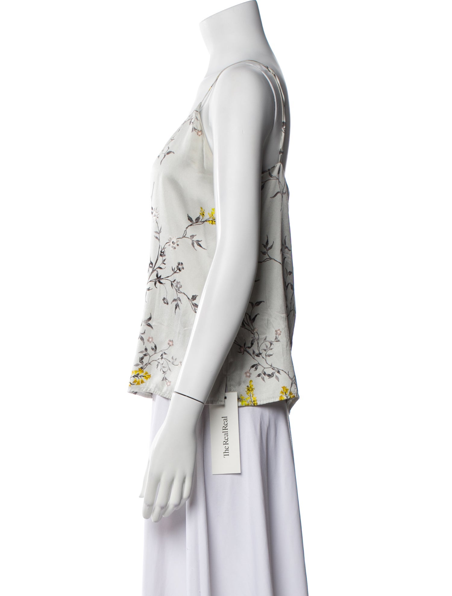 L'Agence Silk Floral Print Top