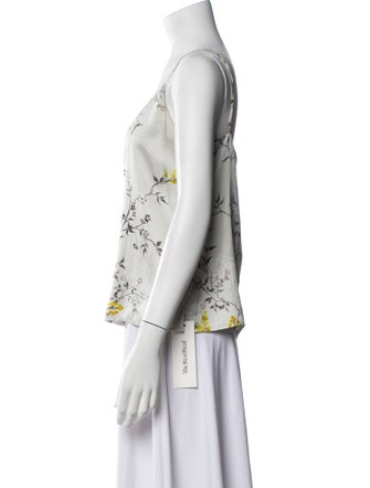 L'Agence Silk Floral Print Top