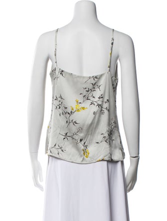 L'Agence Silk Floral Print Top